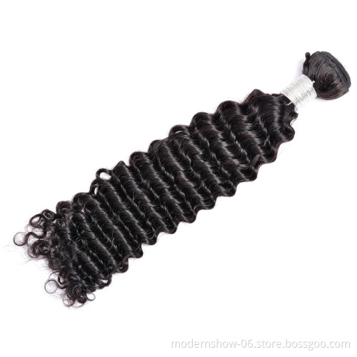 High Quality Modern Show Brazilian Hair Weave Extension Deep Curly Wave Bundles For Black Women